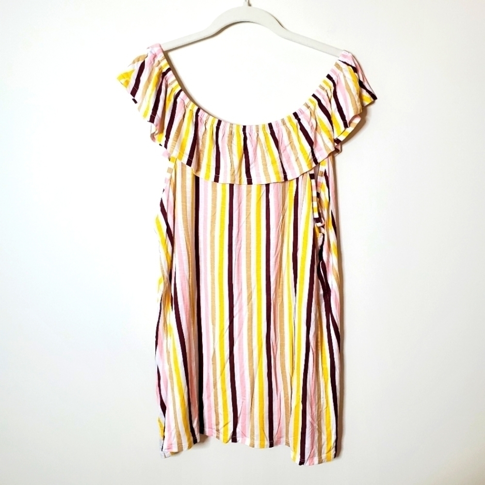 Lane Bryant Ruffle Striped Tank - Picture 5 of 8